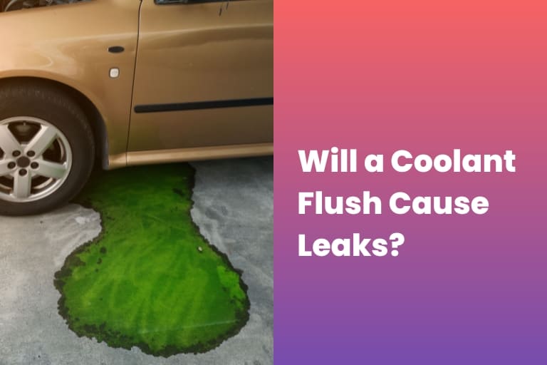 a image showing coolant leaking and text in right side written "Will a Coolant Flush Cause Leaks??