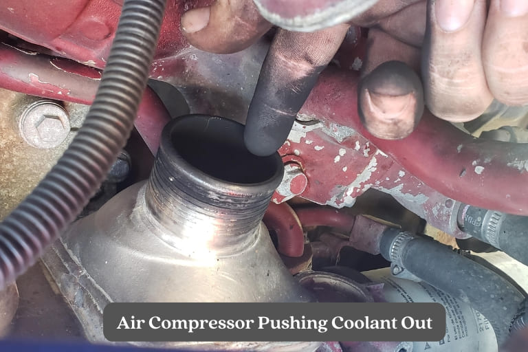 Air Compressor Pushing Coolant Out